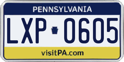 PA license plate LXP0605