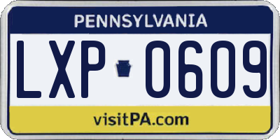 PA license plate LXP0609