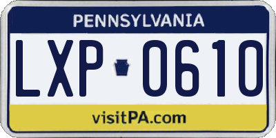 PA license plate LXP0610