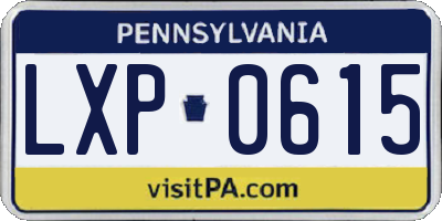 PA license plate LXP0615