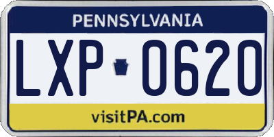 PA license plate LXP0620