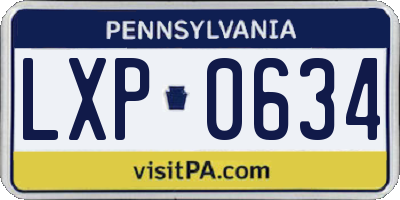 PA license plate LXP0634