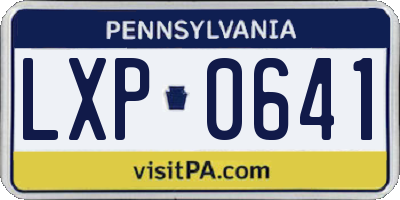 PA license plate LXP0641