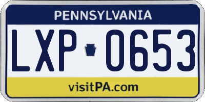 PA license plate LXP0653