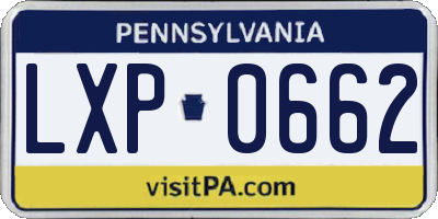 PA license plate LXP0662