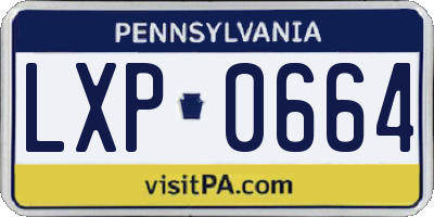PA license plate LXP0664