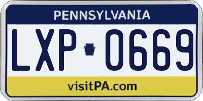 PA license plate LXP0669