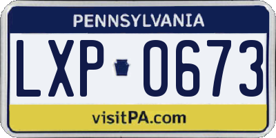 PA license plate LXP0673