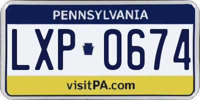 PA license plate LXP0674