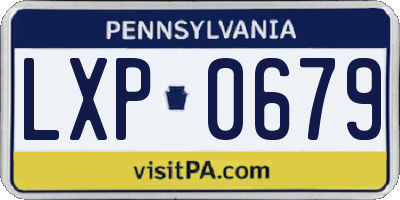 PA license plate LXP0679