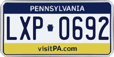 PA license plate LXP0692