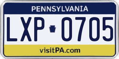 PA license plate LXP0705