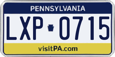 PA license plate LXP0715