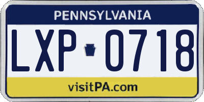 PA license plate LXP0718