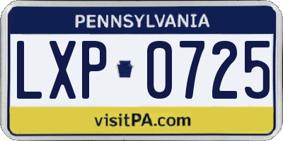 PA license plate LXP0725