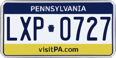 PA license plate LXP0727