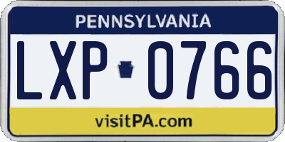PA license plate LXP0766