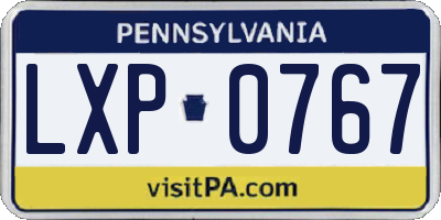 PA license plate LXP0767