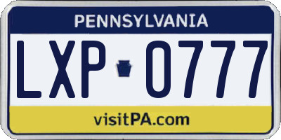 PA license plate LXP0777
