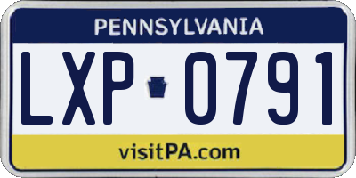 PA license plate LXP0791