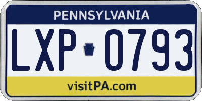 PA license plate LXP0793