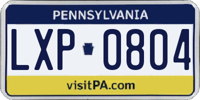 PA license plate LXP0804