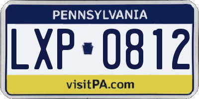 PA license plate LXP0812