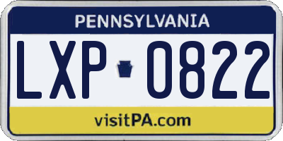 PA license plate LXP0822