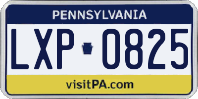 PA license plate LXP0825