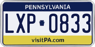 PA license plate LXP0833