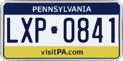 PA license plate LXP0841