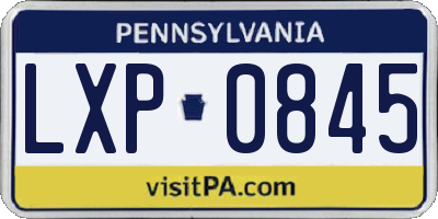 PA license plate LXP0845