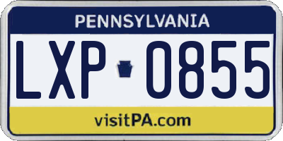 PA license plate LXP0855