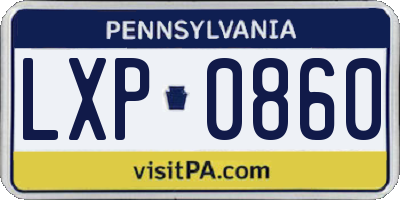 PA license plate LXP0860