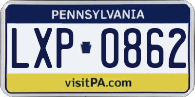 PA license plate LXP0862
