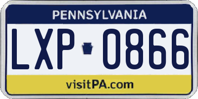 PA license plate LXP0866