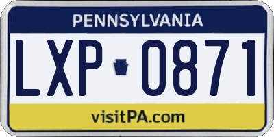 PA license plate LXP0871