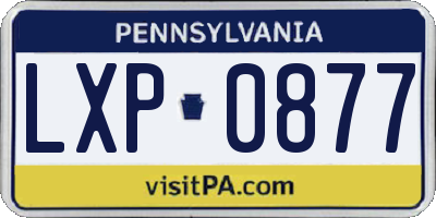 PA license plate LXP0877