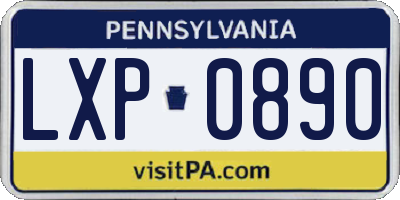 PA license plate LXP0890