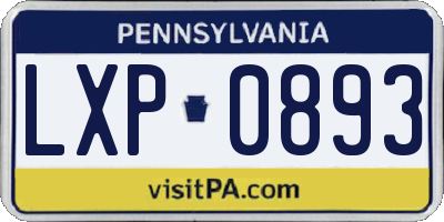 PA license plate LXP0893