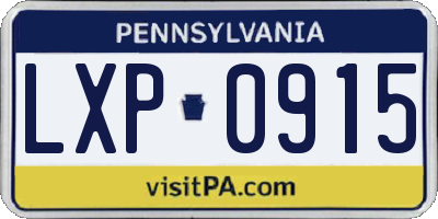 PA license plate LXP0915