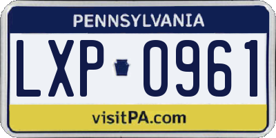 PA license plate LXP0961