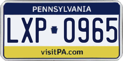 PA license plate LXP0965