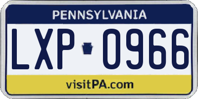 PA license plate LXP0966