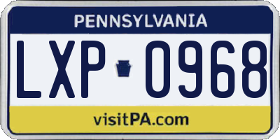 PA license plate LXP0968