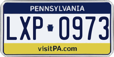 PA license plate LXP0973