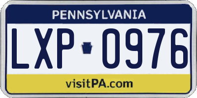 PA license plate LXP0976