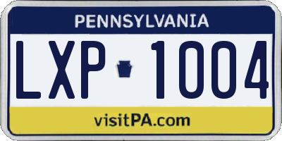 PA license plate LXP1004
