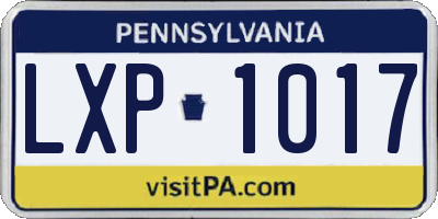 PA license plate LXP1017