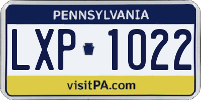 PA license plate LXP1022